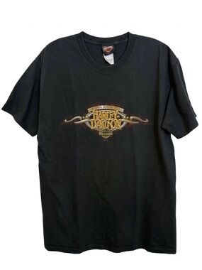Vintage 2004 Harley Davison Rocky Mount Shirt Size Large Black Made in USA Y2K